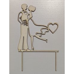 Vintage esküvői tortadísz, láb emelős