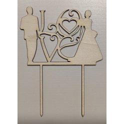 Vintage esküvői tortadísz, LOVE