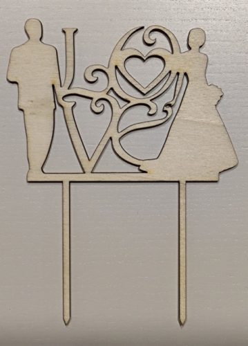 Vintage esküvői tortadísz, LOVE