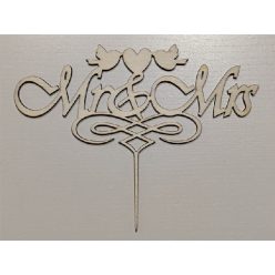 Vintage esküvői tortadísz, madaras