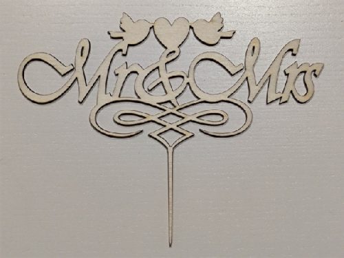 Vintage esküvői tortadísz, madaras