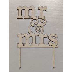 Vintage esküvői tortadísz, MR. ÉS MRS (ÚJ)
