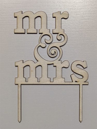 Vintage esküvői tortadísz, MR. ÉS MRS (ÚJ)