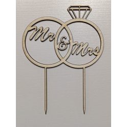 Vintage esküvői tortadísz, gyémántos