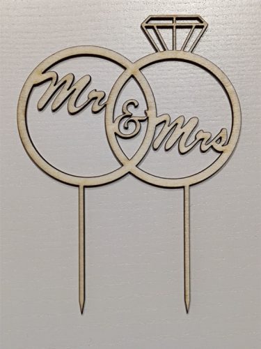 Vintage esküvői tortadísz, gyémántos