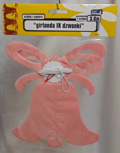 papír harang girland , rózsaszín(20 cm * 3,6 m)