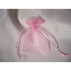 6,5 * 8,5 cm organza tasak rózsaszín (50 db)