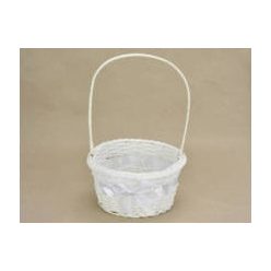 Sziromszóró kosárka kerek, fehér