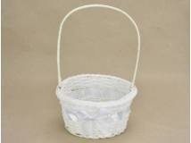 Sziromszóró kosárka kerek, fehér