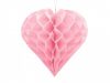 papír szív függődísz, rózsaszín (20 cm)