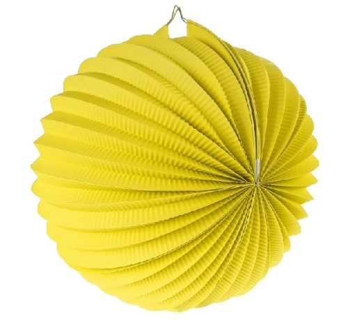 papír gömb lampion 25 cm, sárga-PF-LDKZO25