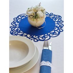 indás szélű asztalközép, kék (36 cm)-4 db