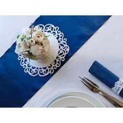 indás szélű asztalközép, fehér (36 cm)-4 db