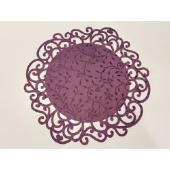 indás szélű asztalközép, padlizsánlila (36 cm)-4 db