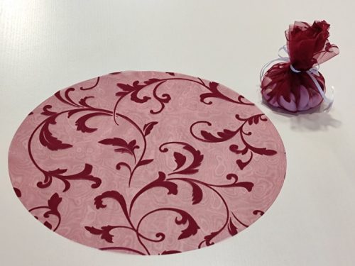 Indamintás bordó organza (34 cm)-10 db