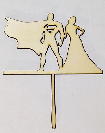 Esküvői tortadísz superman és woman