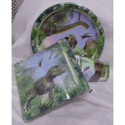 Dínós papír tányér, 23 cm (8 db)