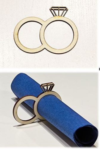 Szalvétagyűrű fából, gyémánt mintával