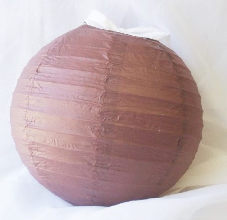 csokibarna papír lampion gömb 20 cm-es