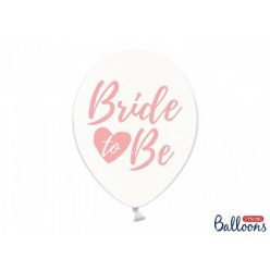   átlátszó gumi lufi rosegold Bride to be felirattal (10 db)