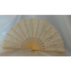 egyedi, csipke legyező krém (22 cm *42 cm)