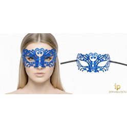   Áttört mintás, glitteres kék álarc – Elegáns velencei maszk