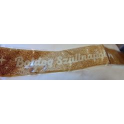 Boldog születésnapot !vállszalag, csillámos arany
