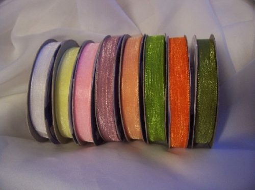 4 cm * 25 m organza szalag mohazöld