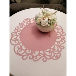  indás szélű organza asztalközép, 005 bordó-mályva (36 cm)-4 db