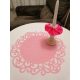indás szélű organza asztalközép, 205 pink-rózsaszín (36 cm)-4 db