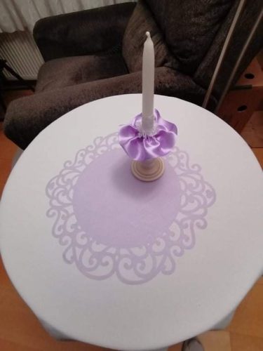 indás szélű organza asztalközép, 265-lila (36 cm)-4 db