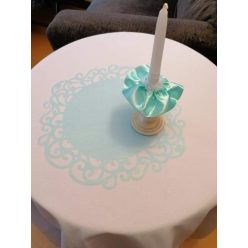 indás szélű organza asztalközép, 318-menta(36 cm)-4 db