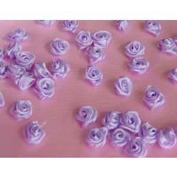 szatén rózsafej 1,2 cm, lila (100db)