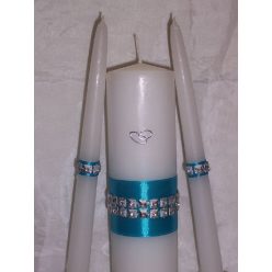 gyertyaszett különleges, türkiz (3 részes) 
