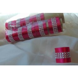 strasszos szalvétagyűrű pink-ezüst 10 db