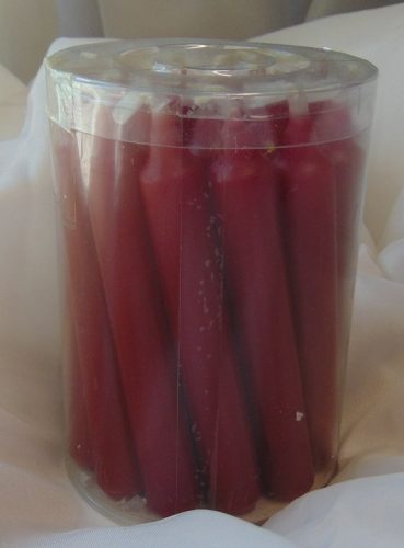 keringő gyertya 10 cm-es (vendégeknek)-20 db-BORDÓ
