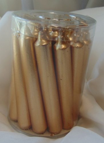 keringő gyertya 10 cm-es (vendégeknek)-20 db-ARANY
