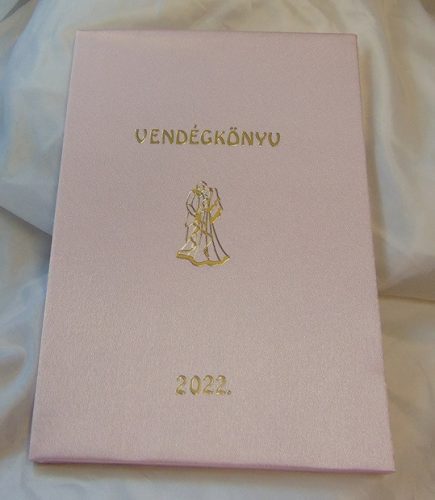vendégkönyv A4, púderrózsaszín selyem (sima , 90 lapos)