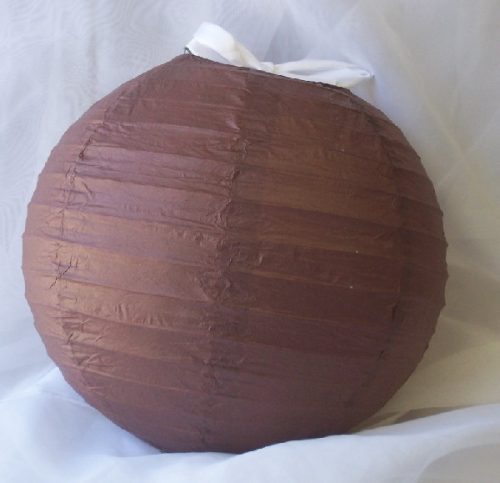papír lampion gömb, 25 cm-es, barna