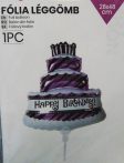   Happy Birthday ! szülinapi torta fólia lufi ( 28x48 cm)-610423