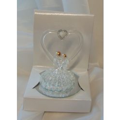 üveg esküvői pár tortadísz ( 6 cm)