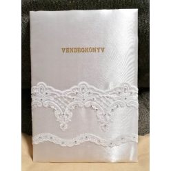 vendégkönyv A4, fehér , csipkével (sima , 90 lapos