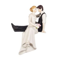 ifjú pár tortadísz -1077P, torta szélén ülő, 16 cm
