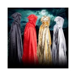 Fényes, kapucnis selyem köpeny