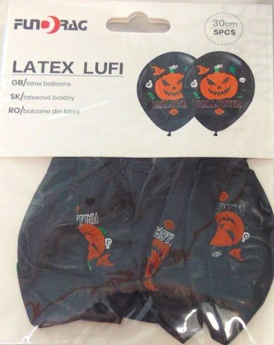 halloween gumi lufi, tökfejes (5 db 30 cm-s )-650108