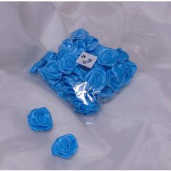 szatén rózsafej 3,5 cm-es (50 db) türkizkék