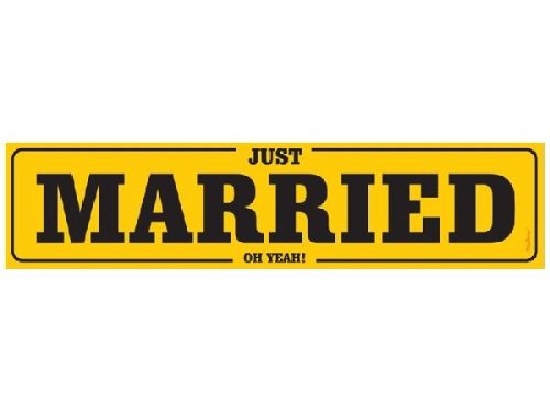 Esküvői rendszámtábla Just married (50x11 cm)-12862