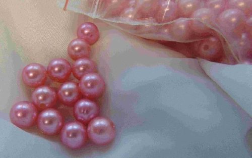 gyöngy rózsaszín (1 cm)-kb. 100 db