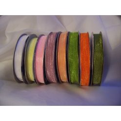 organza szalag (0,6 cm * 50 m), s.mohazöld