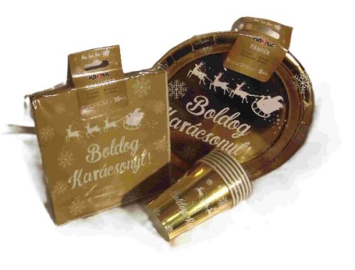 Karácsonyi Party Szett – 6 db Tányér és 6 db Pohár